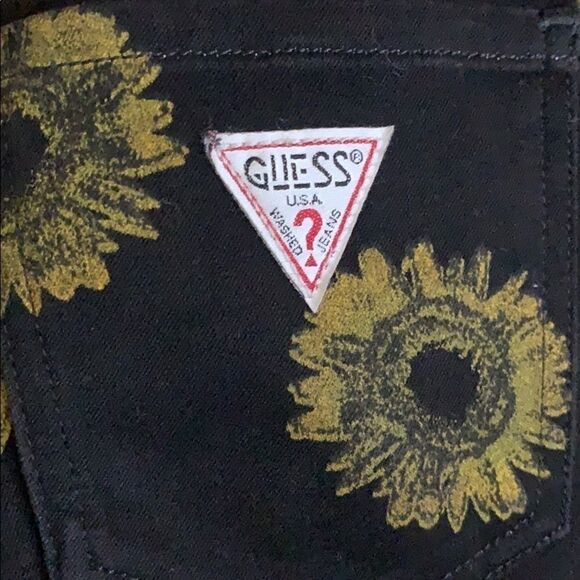NEW Guess Black Sunflower Skinny Ankle Jeans 24 - Picture 12 of 12
